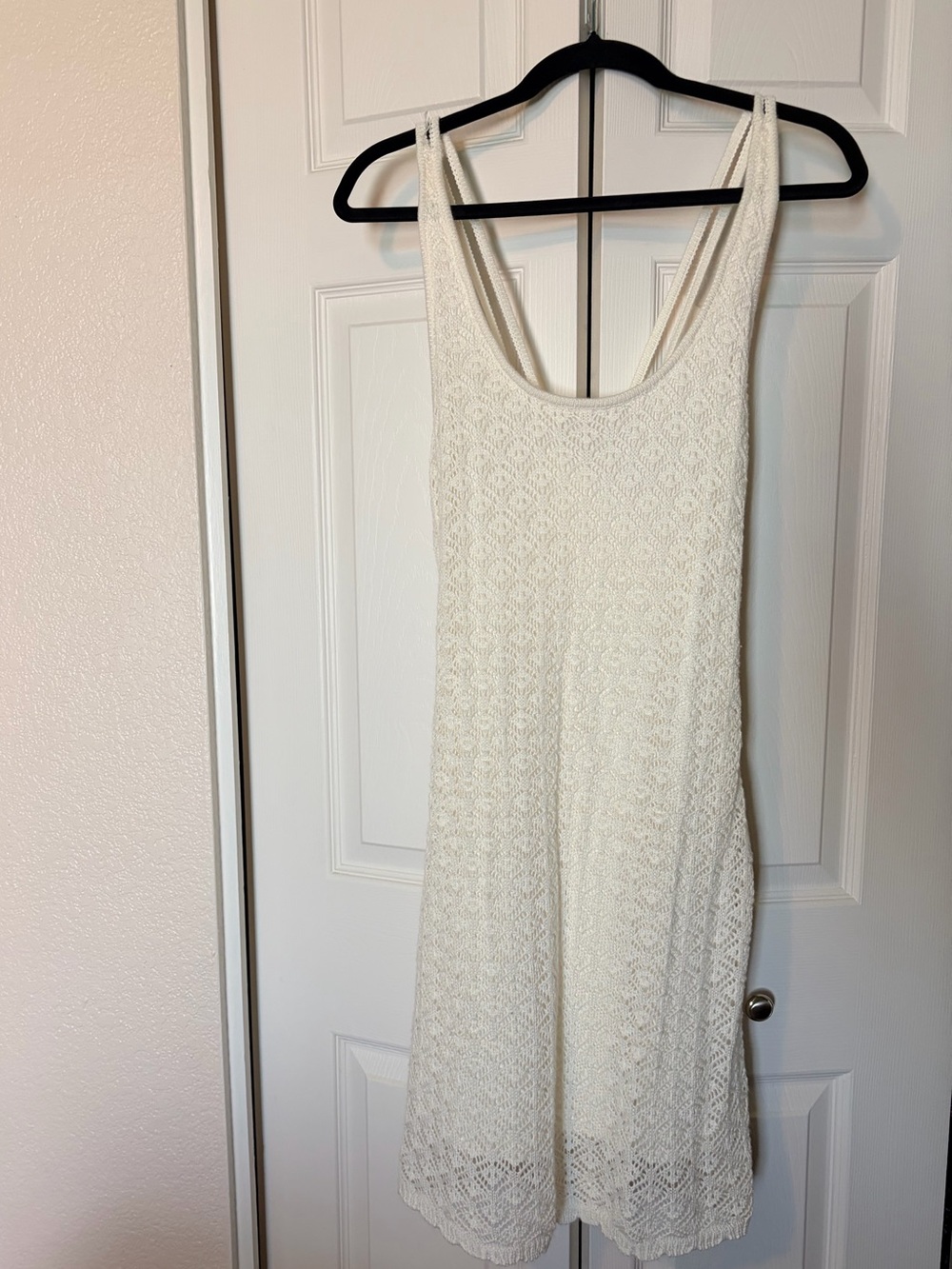 Sleeveless White Lace Mini Dress